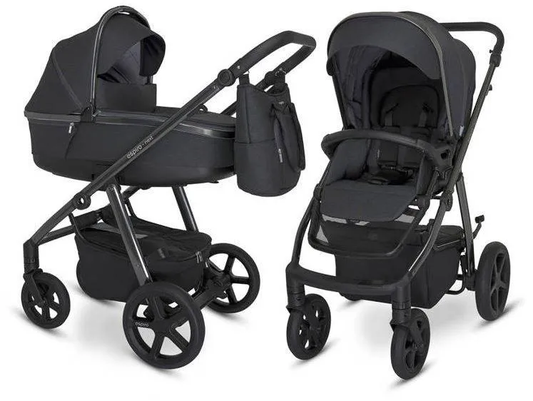 Espiro Next Up 2-in-1 Kinderwagen 617 Graphite Moon Black Chrome