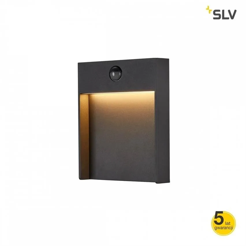 FLATT LED Garten-Wandleuchte mit Bewegungssensor 16W 600lm 3000/4000K IP54 anthrazit/anthrazit Spotline