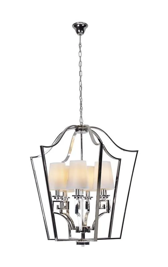 Glasgow Pendelleuchte groß 6xE14 Chrom Lampenschirm P0324 Maxlight