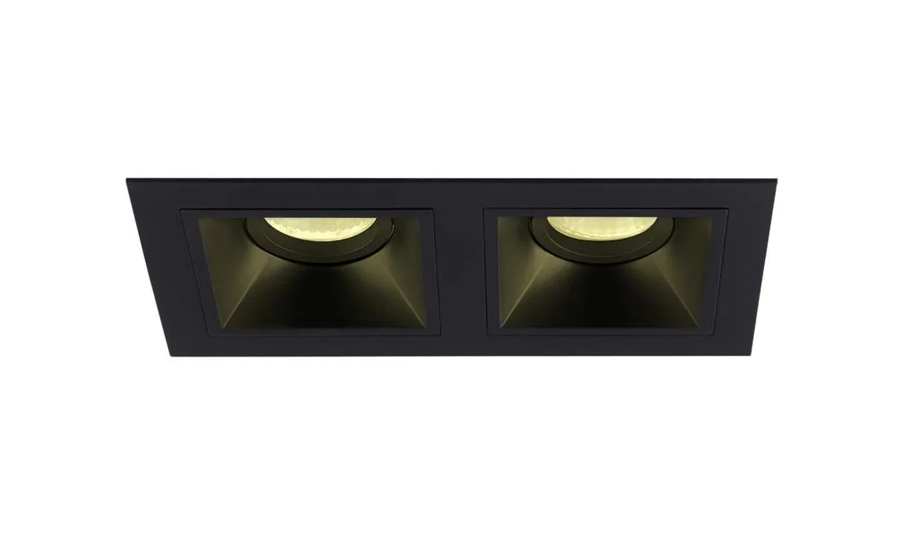 Hit II 2xGU10 rechteckige Unterputzleuchte schwarz H0091 Maxlight