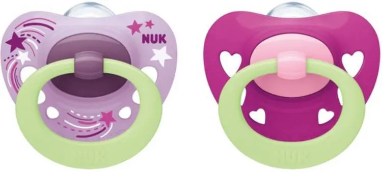 Nuk Silikon Schnuller 0-6m Signature Night 2pc. Mädchen