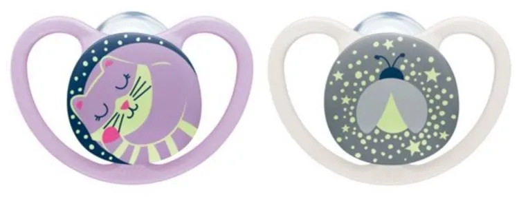 Nuk Silikon Schnuller Space Night 2 Stück Box 0-6m
