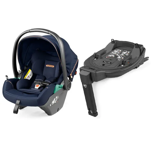 PegPerego Primo Viaggio Lounge Autositz 0-13kg + Basis Twist Blue Shine