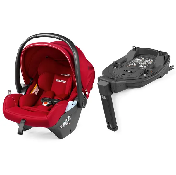PegPerego Primo Viaggio Lounge Autositz 0-13kg + Basis Twist Rot Glänzend