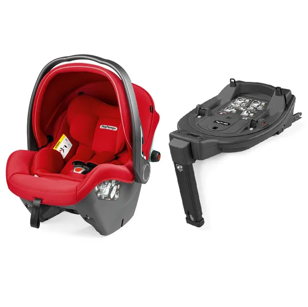 PegPerego Primo Viaggio SLK Autositz 0-13kg + Basis Twist Rot Glänzend