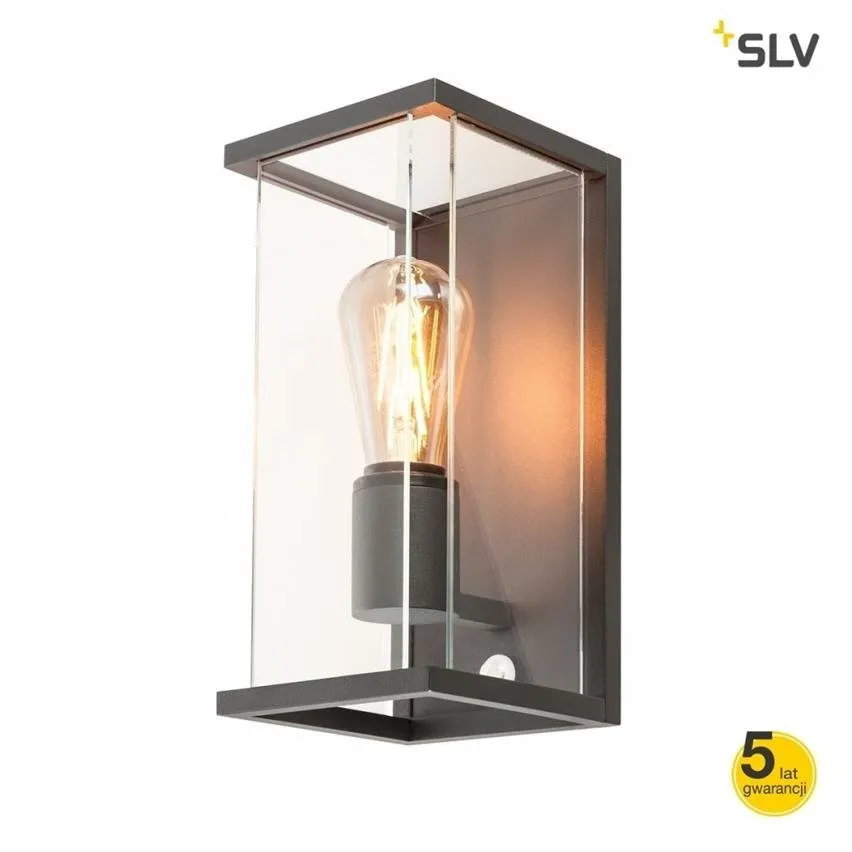 QUADRULO SENSOR Bewegungsmelder Garten-Wandleuchte E27 IP 44 anthrazit Spotline