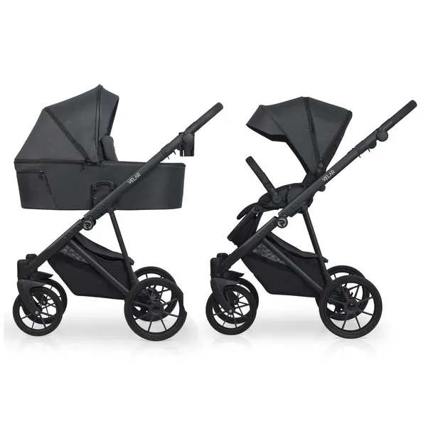 Riko Velar Tiefschläfer Kinderwagen 04 Kohle