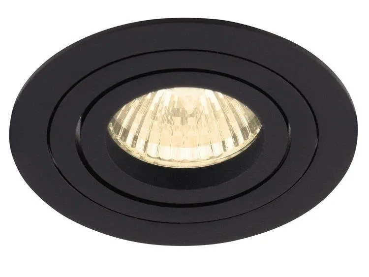 Signal I GU10 runde bewegliche Unterputzleuchte schwarz H0086 Maxlight