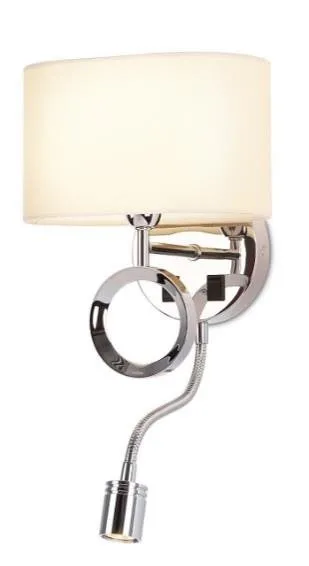 Wandleuchte Olimpic E14 + LED 1W 3000K cremefarbener Lampenschirm W0228 Maxlight