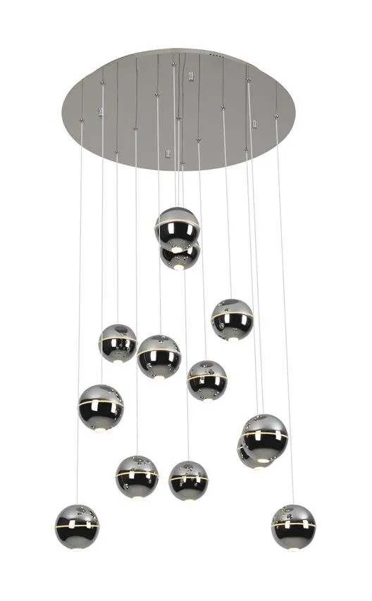 Zen LED-Pendelleuchte 13x4W 3000K 3120lm Kugeln chrom P0317 Maxlight