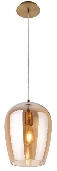 Zimba Amber E27 Messing-Bernsteinglas-Pendelleuchte P0300 Maxlight