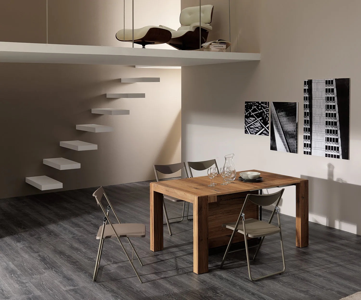 Ozzio Konsole A4 ausziehbar zu Esstisch