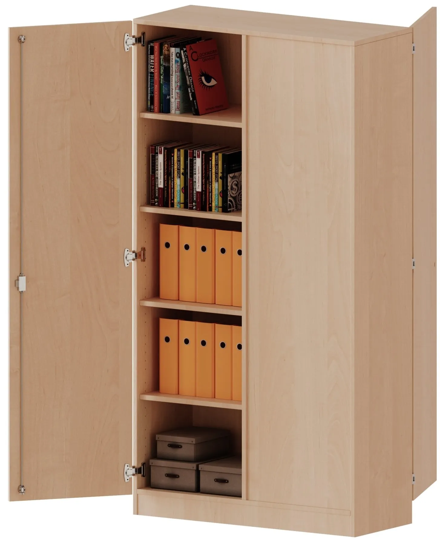 Raumteiler Schrank mit 10 Fächern und wechselseitigen Türen, B/H 100 x 190 cm - EVO180 Serie