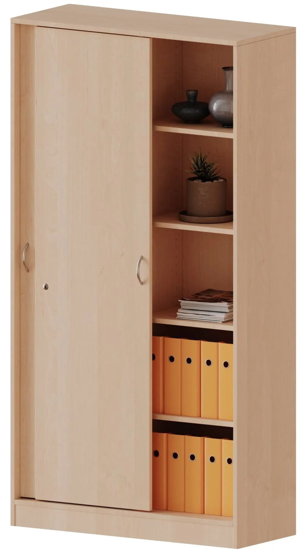 Schrank mit 5 Fächern und Holzschiebetür, Höhe 190 cm - EVO180 Serie