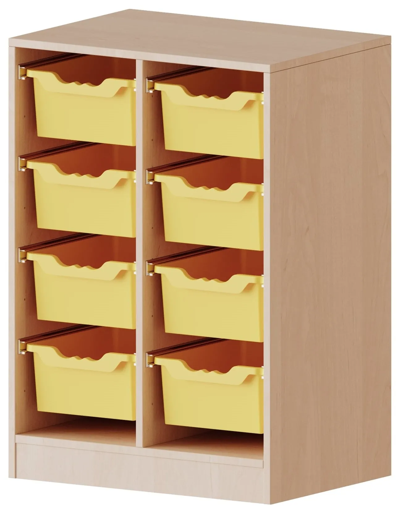 Regal zweireihig mit 8 hohen ErgoTray Boxen, B/H 70,3 x 100 cm - EVO180 Serie