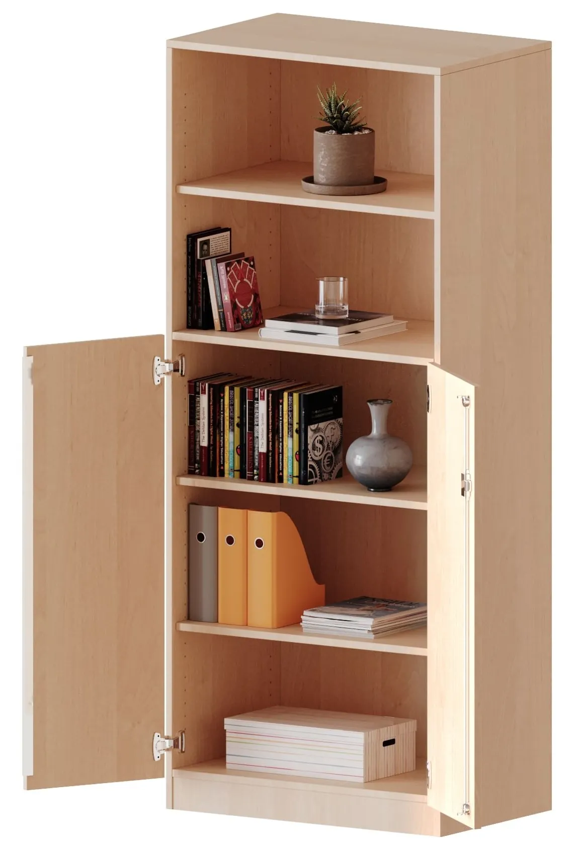 Kombischrank mit 5 Ordnerhöhen davon 2 offen, Höhe: 190 cm - EVO180 Serie