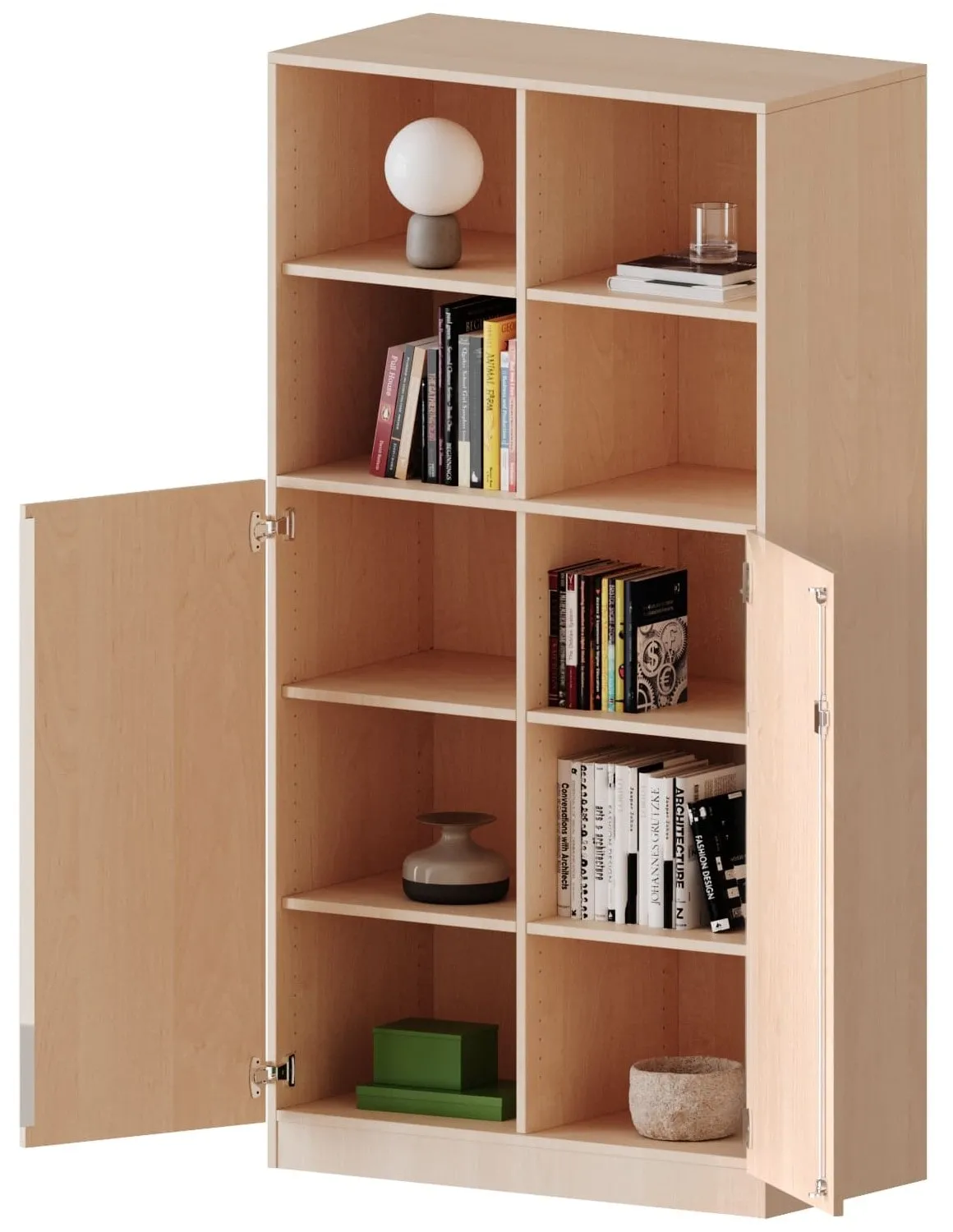 Kombischrank zweireihig mit 5 Ordnerhöhen davon 2 offen, Höhe: 190 cm - EVO180 Serie