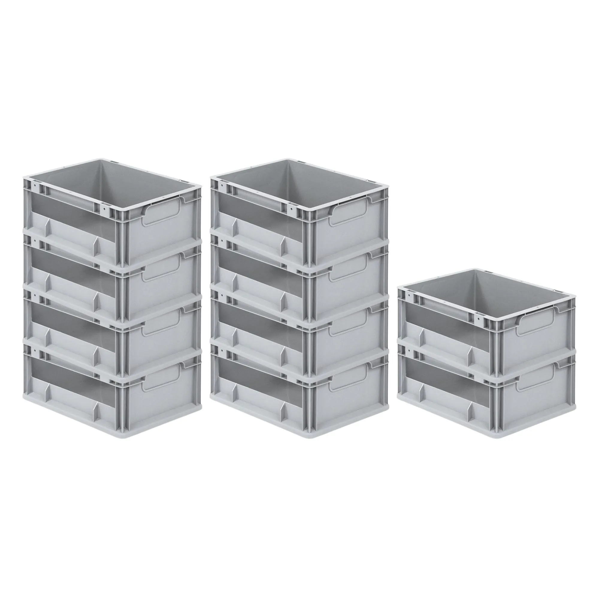 SuperSparSet 10x Eurobox NextGen Insight | HxBxT 17x30x40cm | 16 Liter | Seite offen | Eurobehälter, Transportbox, Transportbehälter, Stapelbehälter