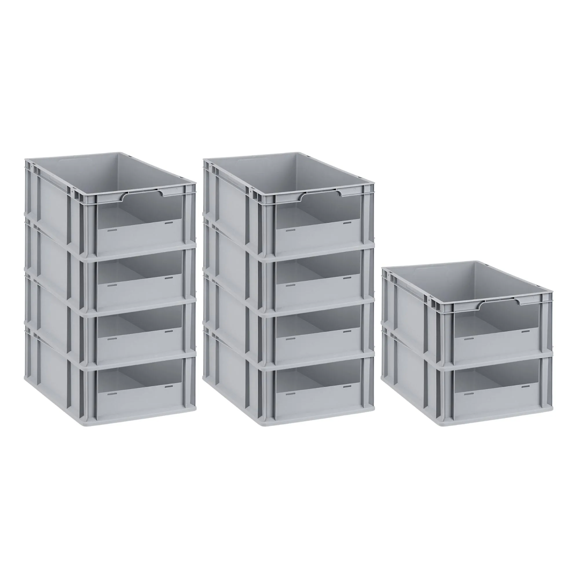 SparSet 10x Eurobox NextGen Insight | HxBxT 22x40x60cm | 44 Liter | Front offen | Eurobehälter, Transportbox, Transportbehälter, Stapelbehälter