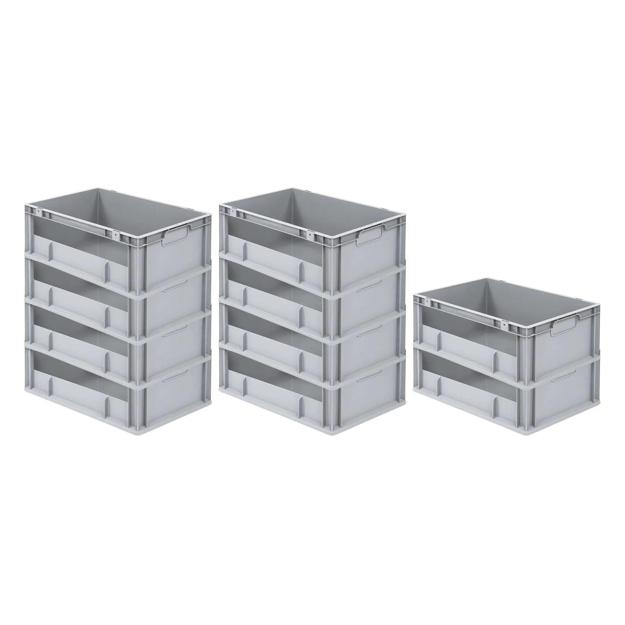 SparSet 10x Eurobox NextGen Insight | HxBxT 22x40x60cm | 44 Liter | Seite offen | Eurobehälter, Transportbox, Transportbehälter, Stapelbehälter