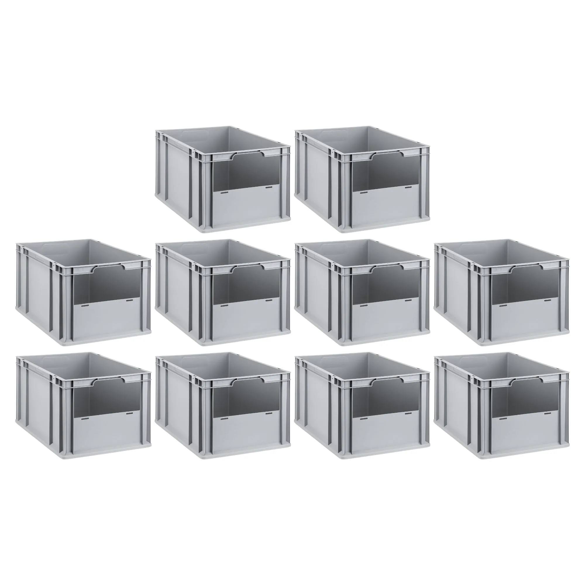 SparSet 10x Eurobox NextGen Insight | HxBxT 32x40x60cm | 65 Liter | Front offen | Eurobehälter, Transportbox, Transportbehälter, Stapelbehälter
