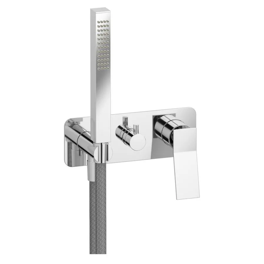 IB RUBINETTERIE WAVE UNTERPUTZ-ZWEIWEGE-BRAUSEMISCHER MIT BRAUSEGARNITUR CHROM