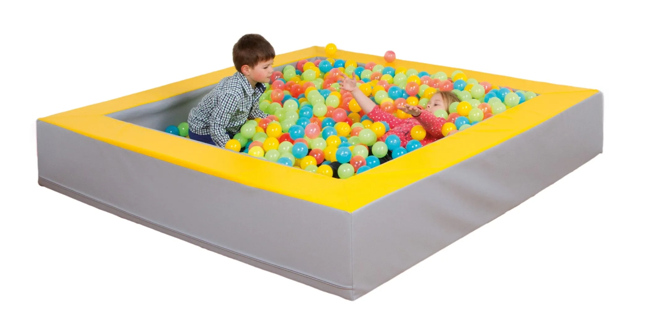 Bällebad quadratisch mit Kunstlederbezug, verschiedene Farben und Größen