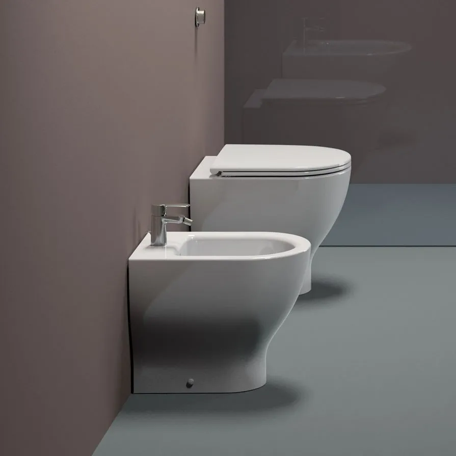 GSI CERAMICA CITY SET SANITARI WC-SET MIT WEISSEM SOFT-CLOSE-WC-SITZ