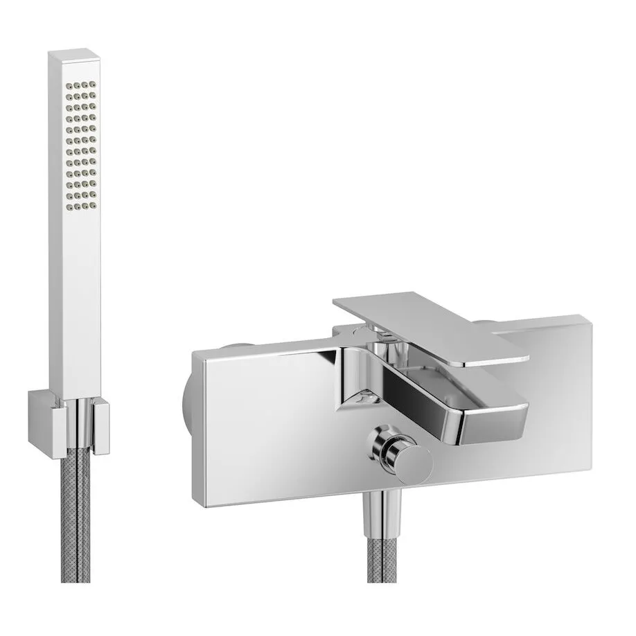 IB RUBINETTERIE K3 WANDMONTIERTER BADEWANNENRAND MIT CHROM-DUSCHGARNITUR