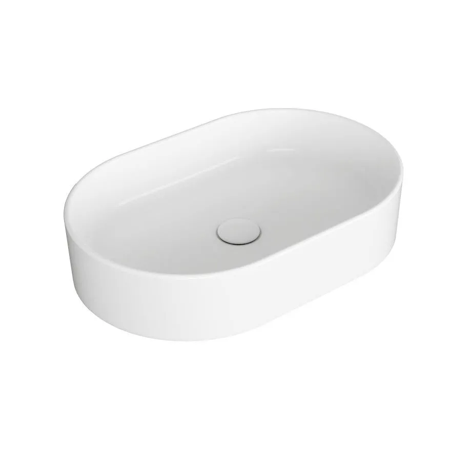 SIMAS FOLIO AUFSATZBECKEN 60X40 CM OVAL WEISS GLÄNZEND