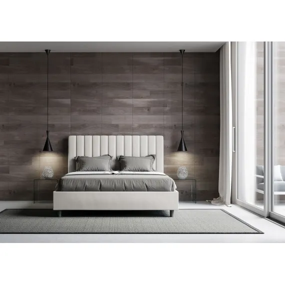 Doppelbett mit Kunstleder-Aufbewahrung Agueda - Itamoby