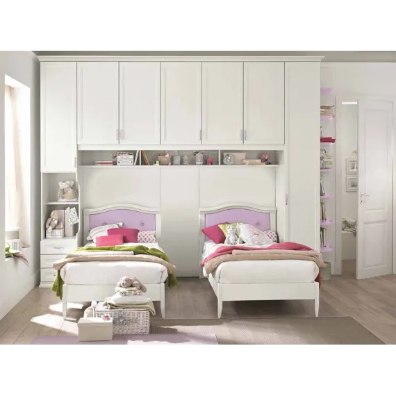 Einzelbett mit gepolstertem Kopfteil im Capitonné-Stil Doroty