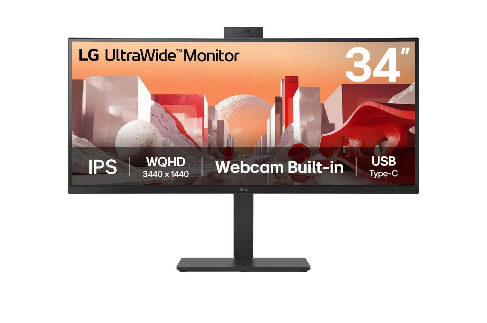 LG 34BA85QE-B 34" UltraWide QHD Curved IPS Monitor mit USB Type-C™ Anschluss & eingebauter FHD Webcam