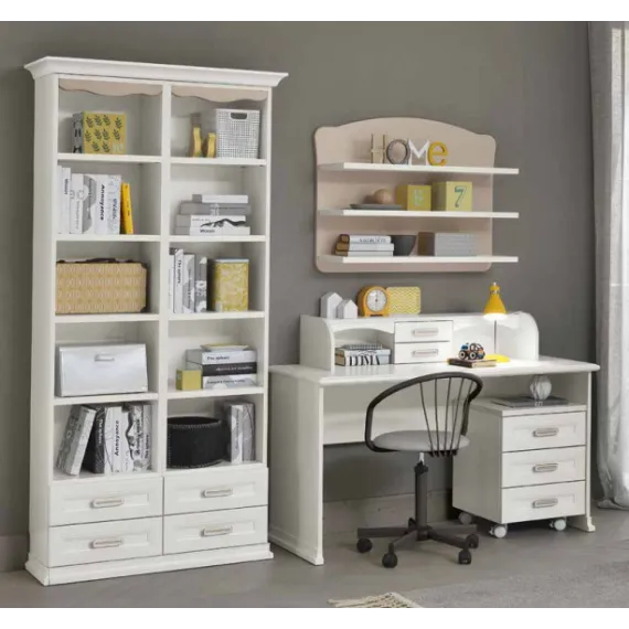 Klassisches Bodenregal mit Schubladen