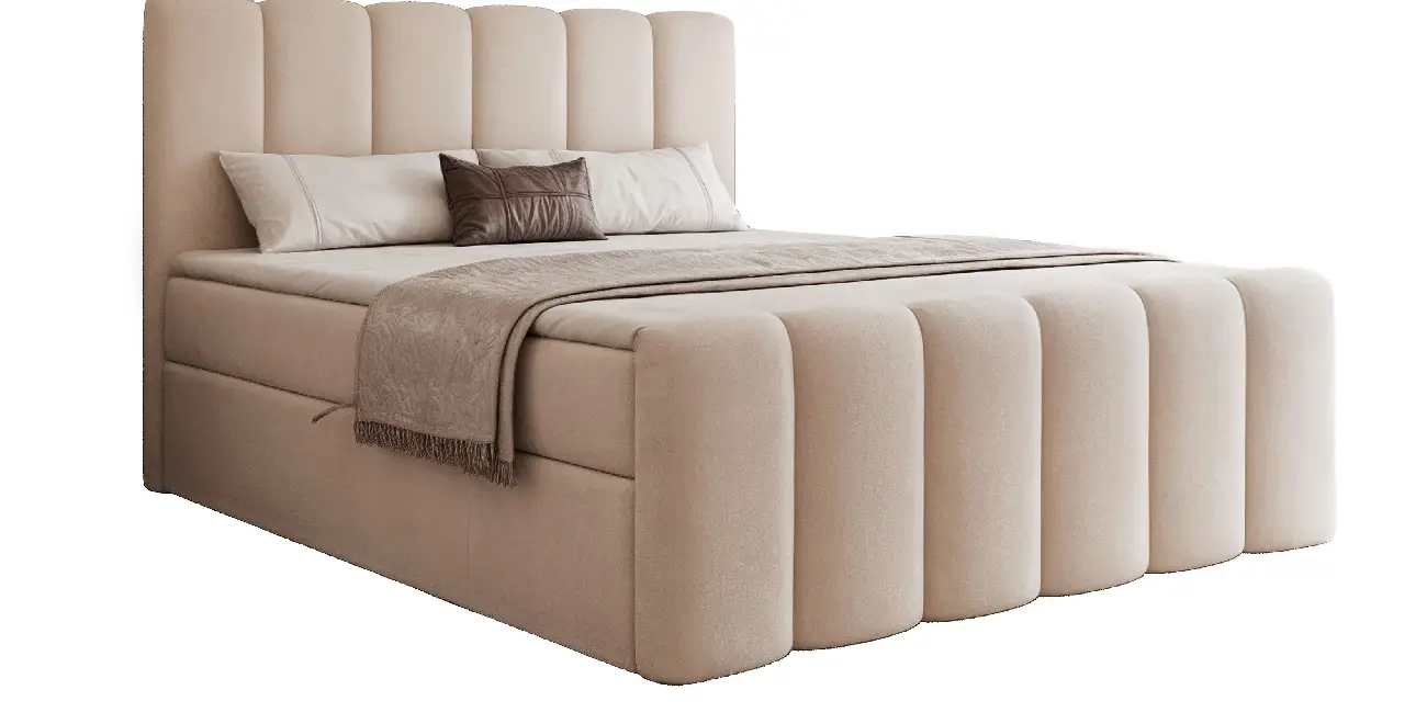 Boxspringbett Palermo 200x200 Doppelbett gepolstertes Kopfteil mit Bettkasten