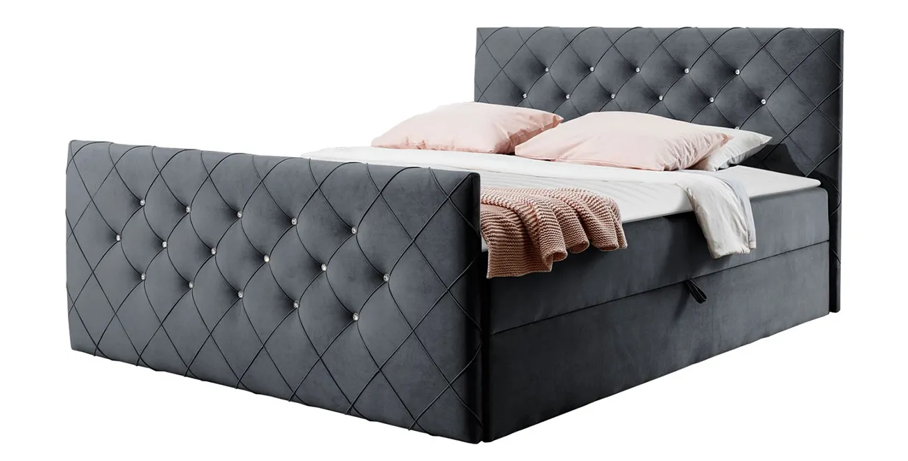 Boxspringbett MALAGA 200x200 Hotelbett Mit Zwei Bettkasten Kontinentales Bett