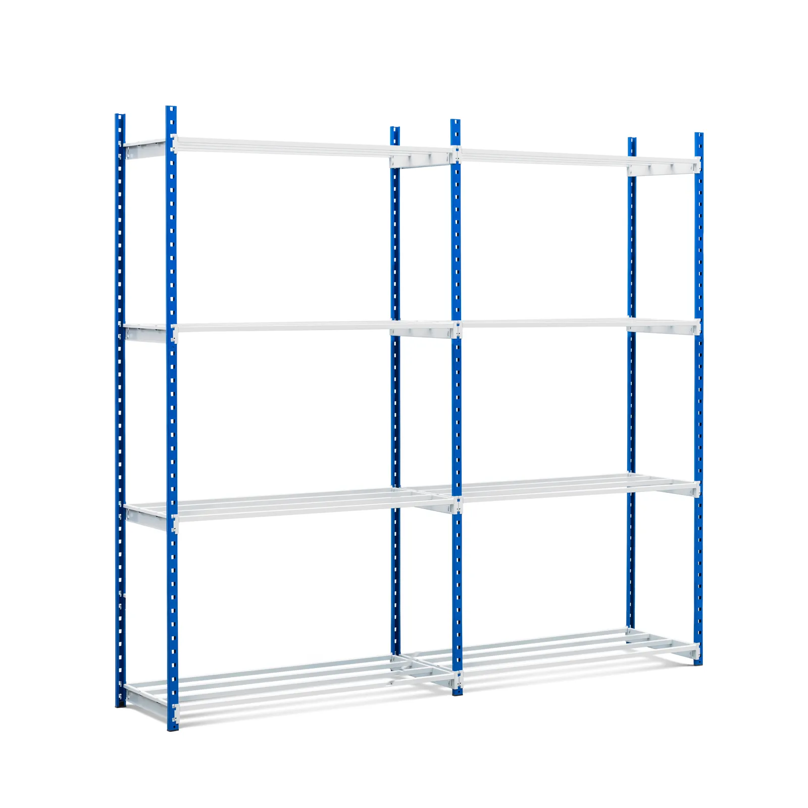 Fachbodenregal MAXIMUS | Grundregal | HxBxT 180x125x60cm | 6 Ebenen | offener Fachboden | Fachlast 152kg | Lichtblau/Lichtgrau