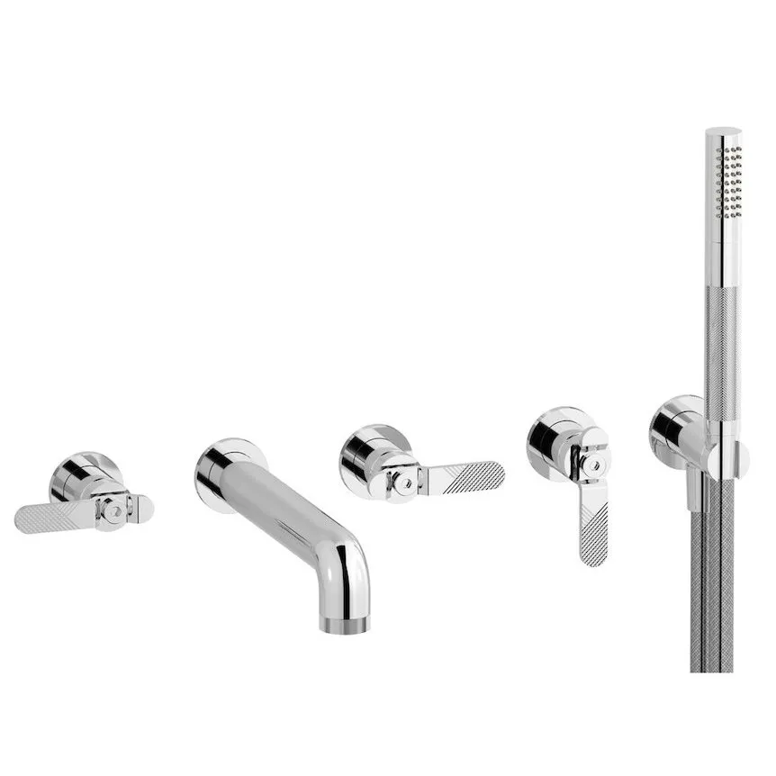 IB RUBINETTERIE BOLD FÜNF-LOCH-WANDWANNENRAND MIT UMSTELLER CHROM