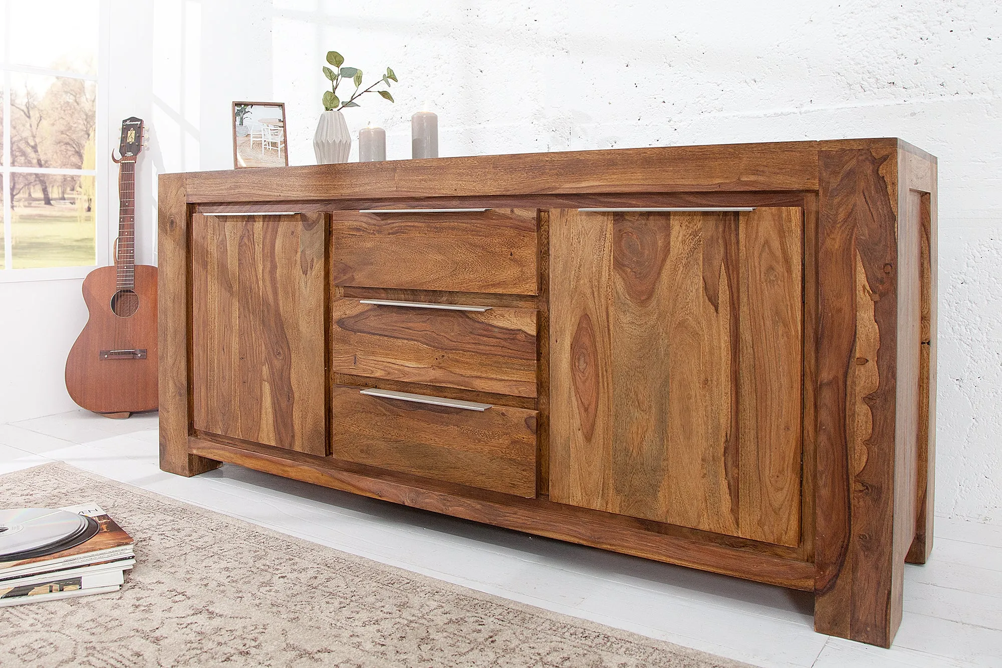MAKASSAR Massives Sideboard 175cm Sheesham Kommode Palisander