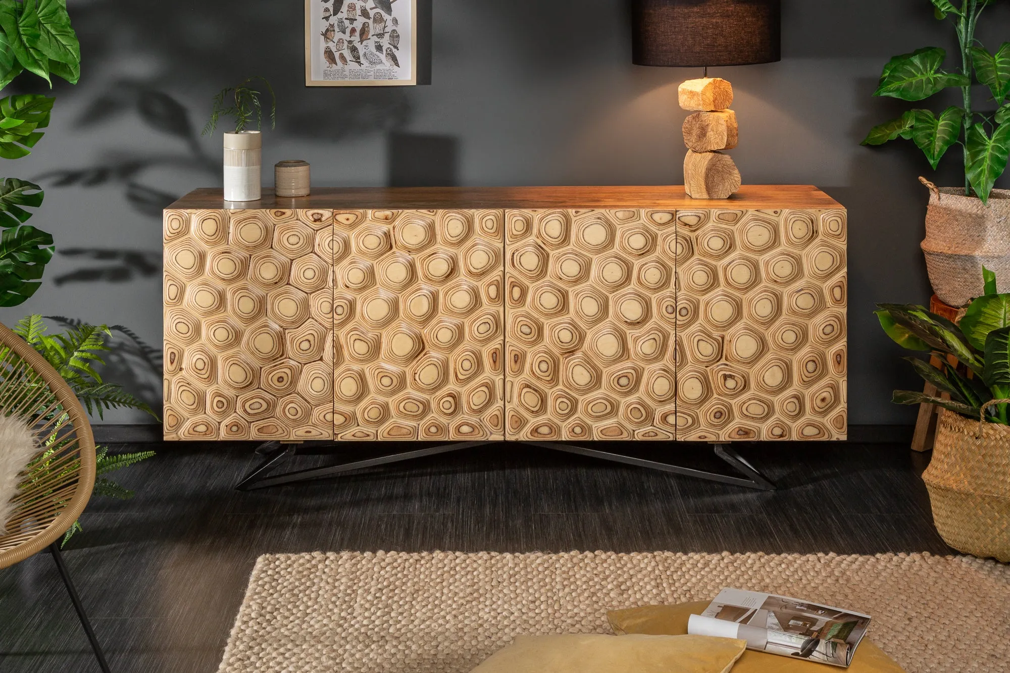 ORGANIC LIVING Massives Sideboard 175cm Mangoholz organisches Design