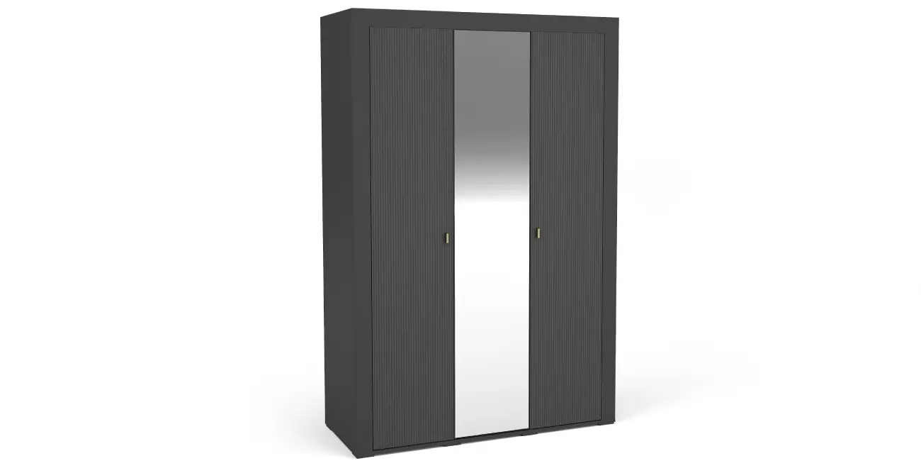 Kleiderschrank mit Spiegel Mossa MO2 Schwarz