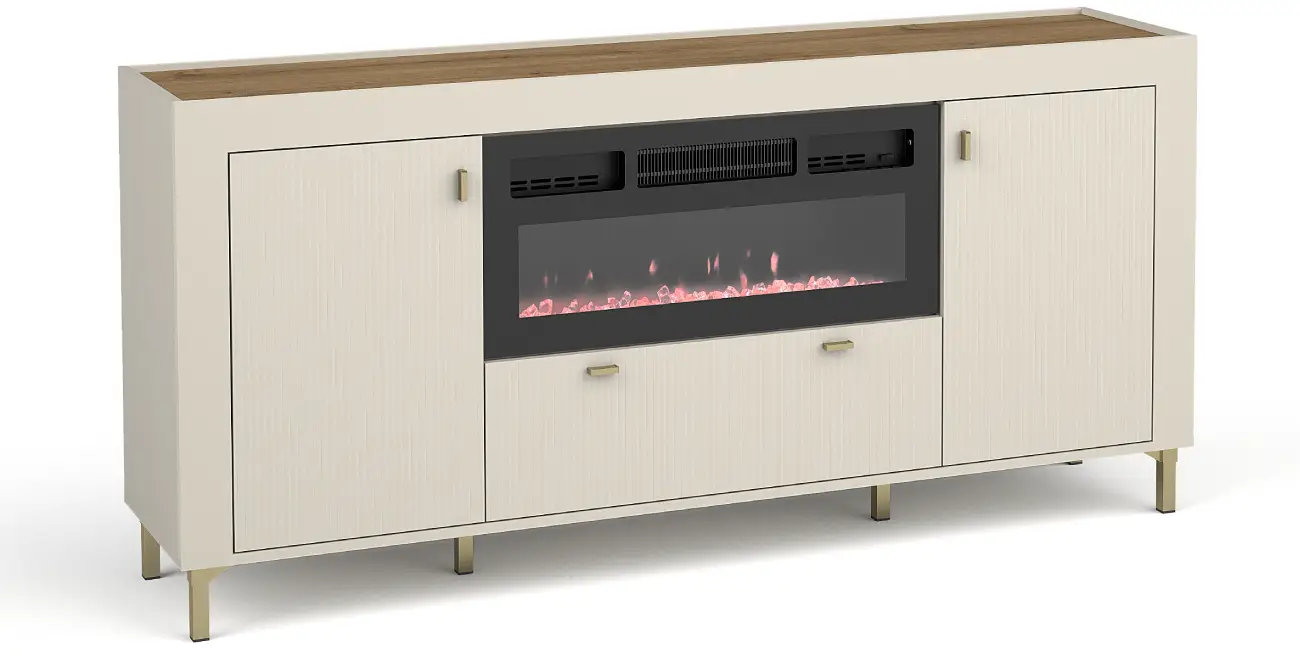 Kommode mit elektrischem Kamin Mossa MO7 Kaschmir