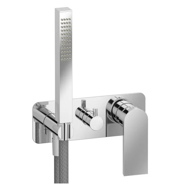 IB RUBINETTERIE K3 ZWEISEITIGE WANDBATTERIE MIT BRAUSEGARNITUR CHROM