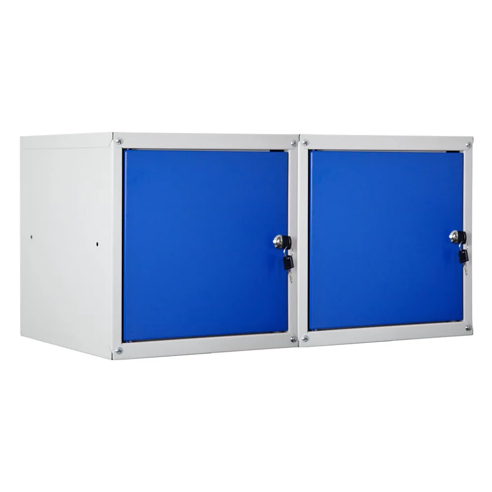 Mega Deal | 2x Schließfachwürfel Cubic | HxBxT 35x35x35 cm | Grau-Blau