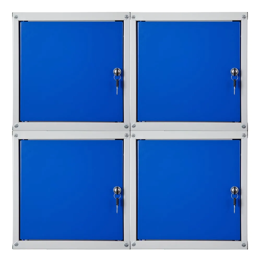 Mega Deal | 4x Schließfachwürfel Cubic | HxBxT 35x35x35 cm | Grau-Blau