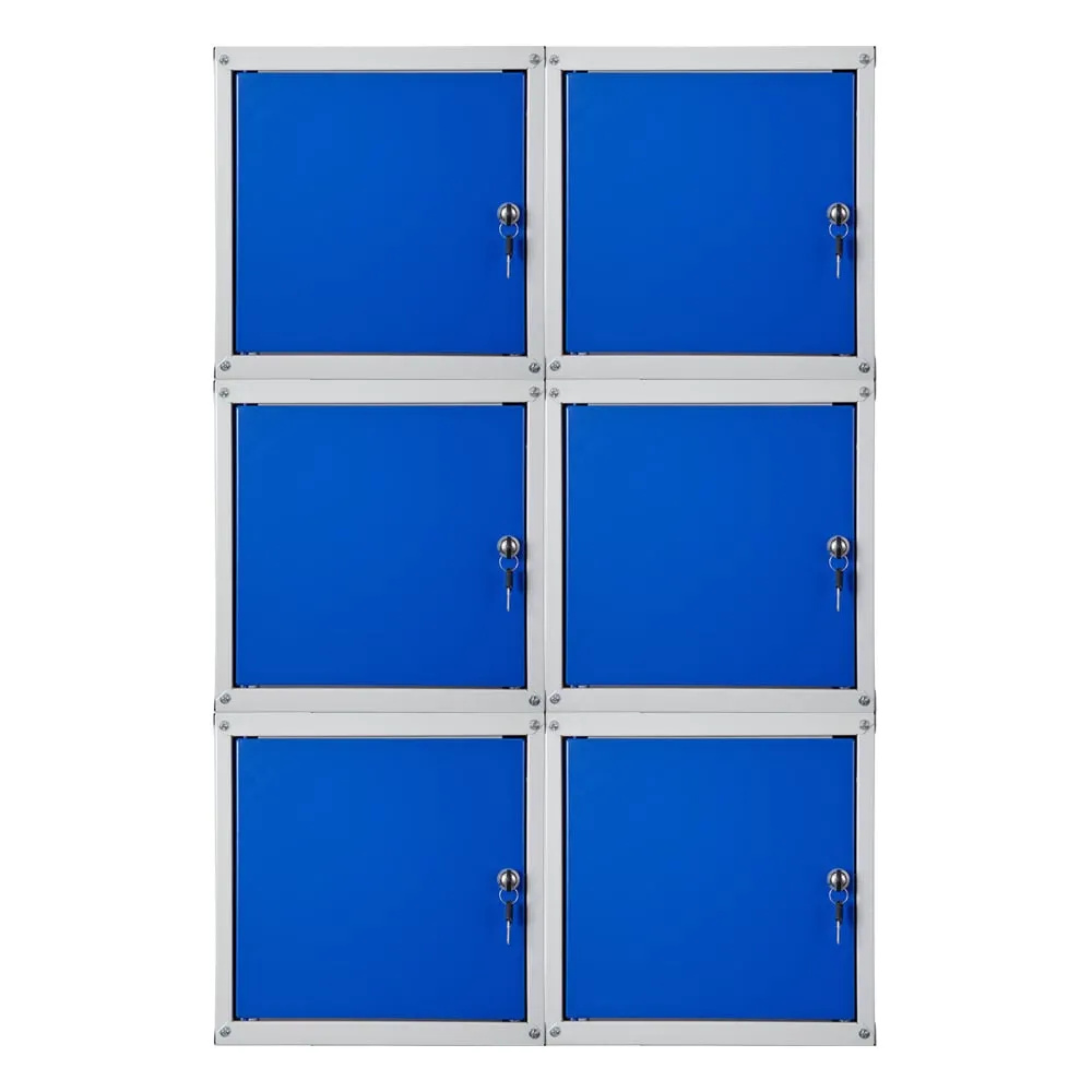 Mega Deal | 6x Schließfachwürfel Cubic | HxBxT 35x35x35 cm | Grau-Blau