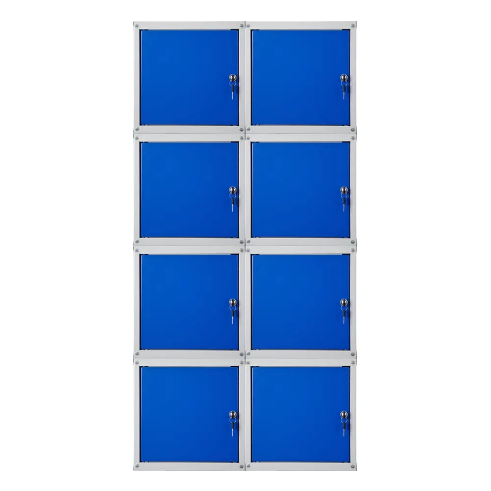 Mega Deal | 8x Schließfachwürfel Cubic | HxBxT 35x35x35 cm | Grau-Blau