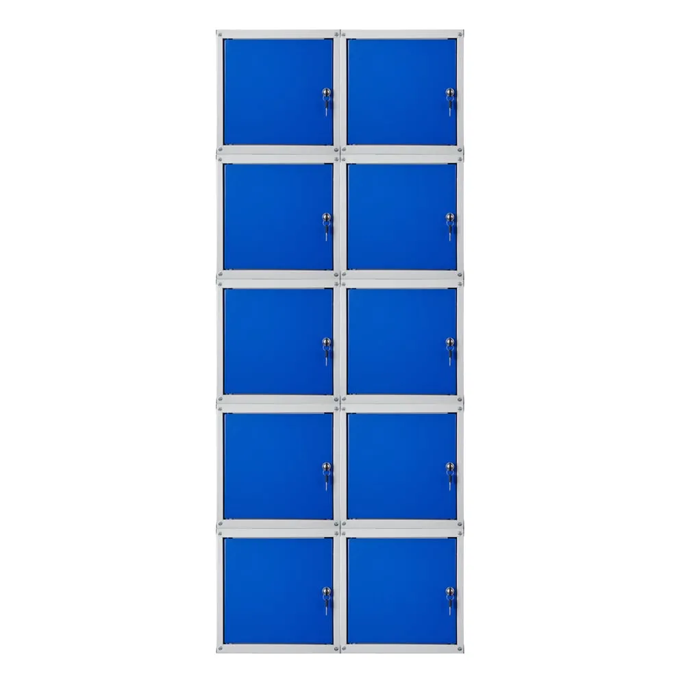 Mega Deal | 10x Schließfachwürfel Cubic | HxBxT 35x35x35 cm | Grau-Blau