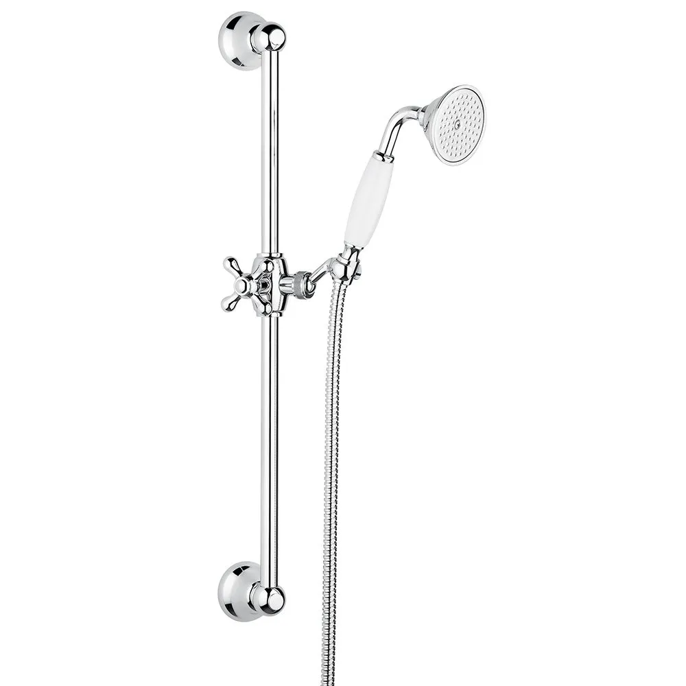 BUGNATESE OXFORD GLEITSTANGE KOMPLETT MIT ANTIKEM DUSCHKOPF CHROM