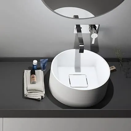 RELAX DESIGN INSIDE OUT C-QUADRATISCHE WASCHTISCHPLATTE RUND LUXOLID WASCHTISCH